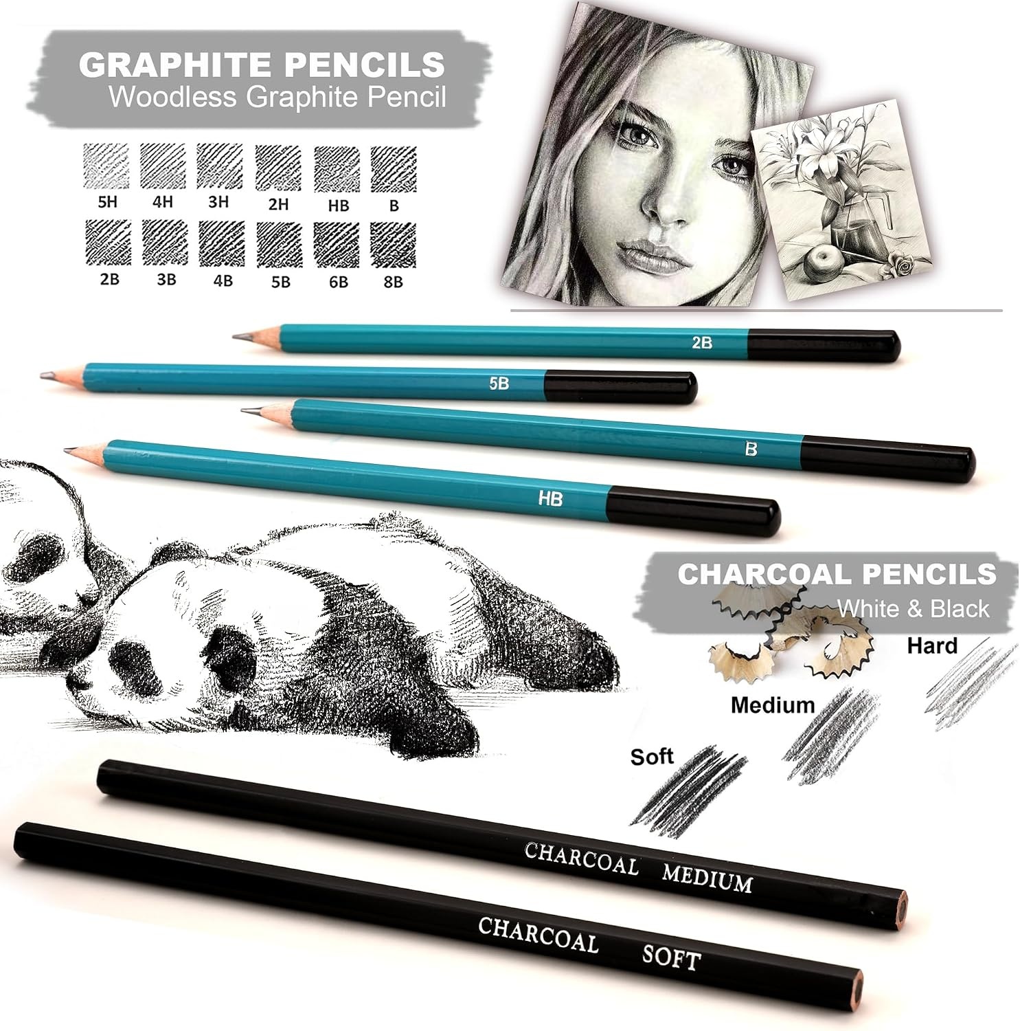 image:imageKALOUR 82 Pack Drawing Sketching Kit Pro Art Supplies with Sketchbook Include TutorialColored Graphite Charcoal WatercolorMetallic amp Pastel Pencils Drawing Set for Adults Teens Beginner106