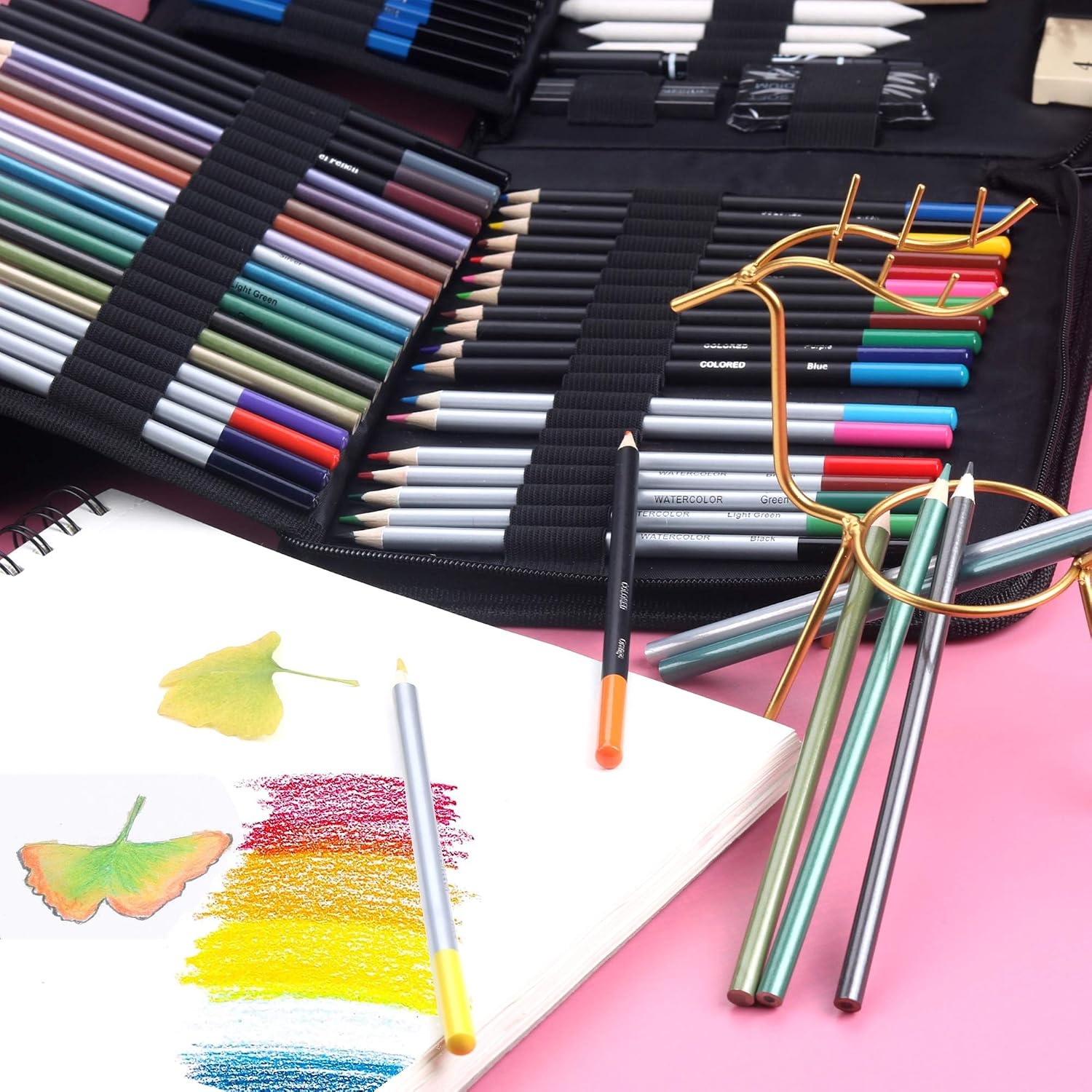 image:imageKALOUR 82 Pack Drawing Sketching Kit Pro Art Supplies with Sketchbook Include TutorialColored Graphite Charcoal WatercolorMetallic amp Pastel Pencils Drawing Set for Adults Teens Beginner82