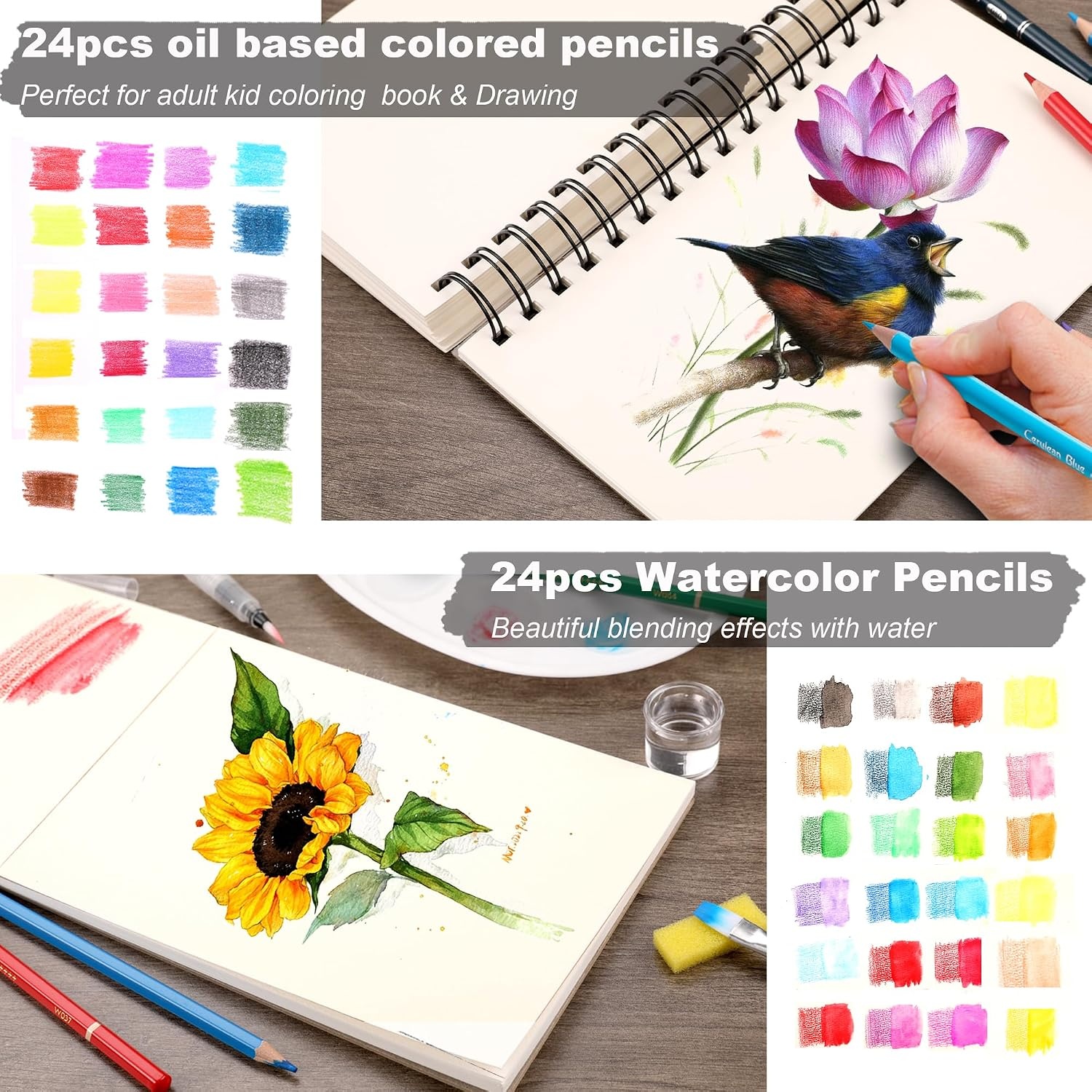 image:imageKALOUR 82 Pack Drawing Sketching Kit Pro Art Supplies with Sketchbook Include TutorialColored Graphite Charcoal WatercolorMetallic amp Pastel Pencils Drawing Set for Adults Teens Beginner106