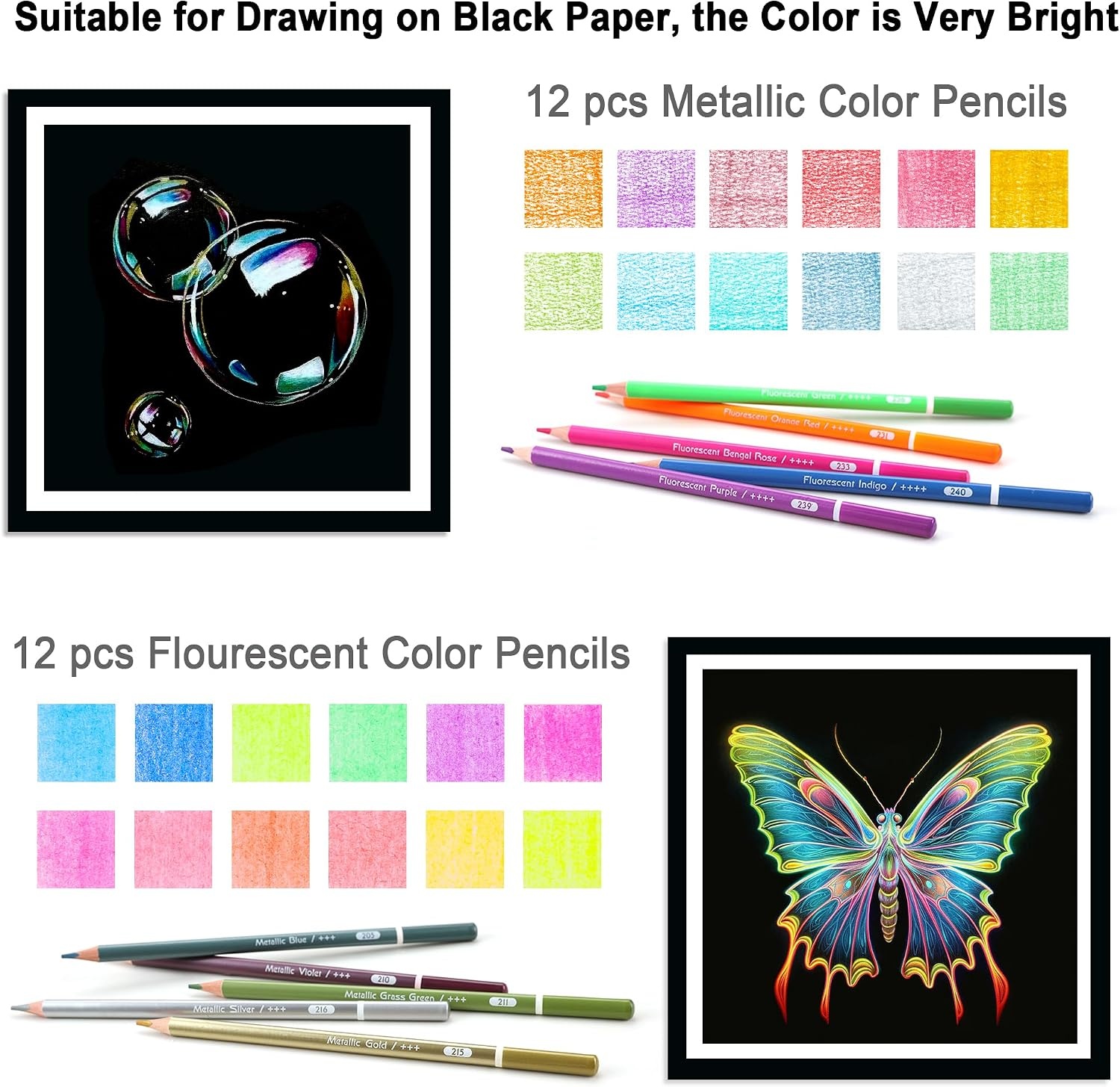 image:imageKALOUR 82 Pack Drawing Sketching Kit Pro Art Supplies with Sketchbook Include TutorialColored Graphite Charcoal WatercolorMetallic amp Pastel Pencils Drawing Set for Adults Teens Beginner106