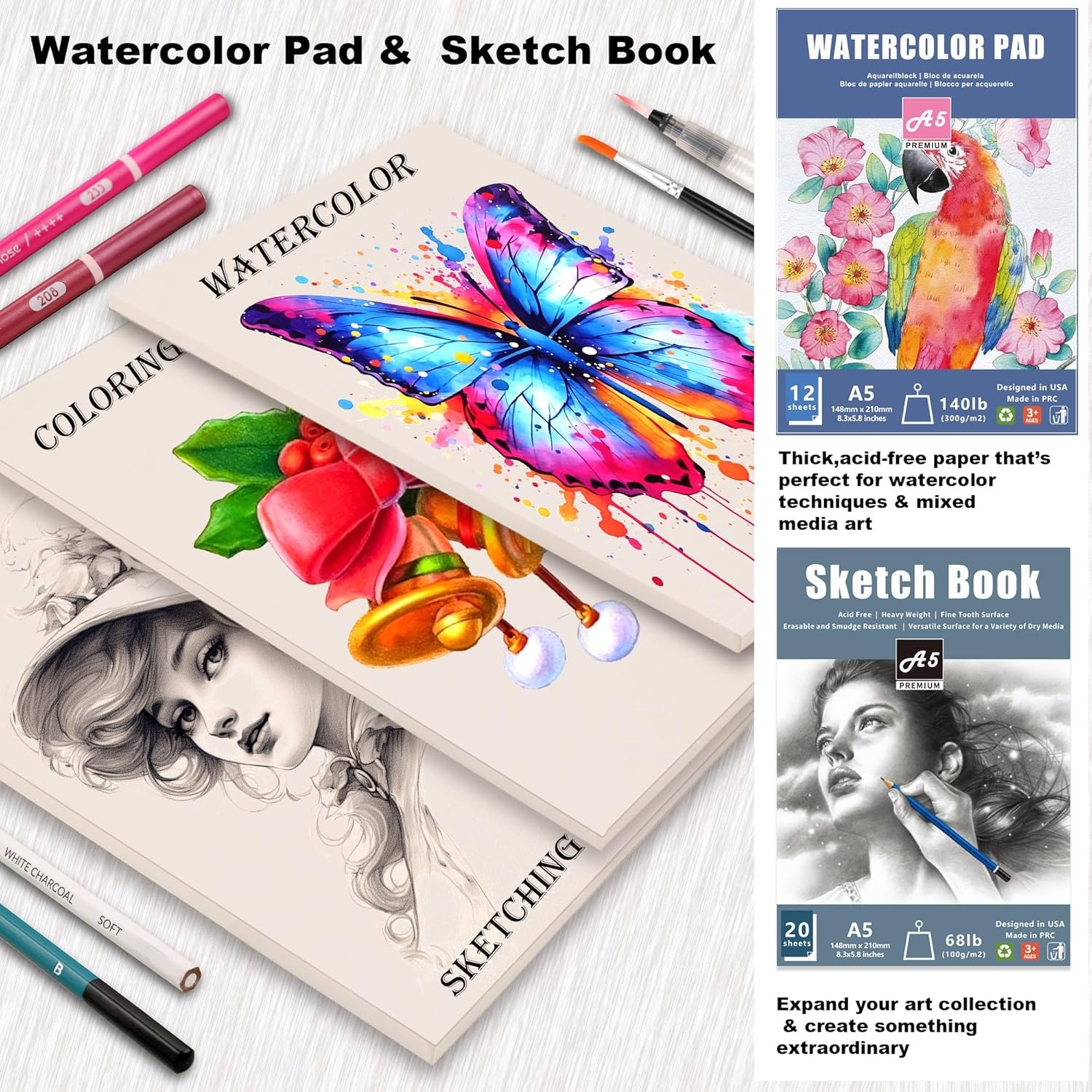 image:imageKALOUR 82 Pack Drawing Sketching Kit Pro Art Supplies with Sketchbook Include TutorialColored Graphite Charcoal WatercolorMetallic amp Pastel Pencils Drawing Set for Adults Teens Beginner106