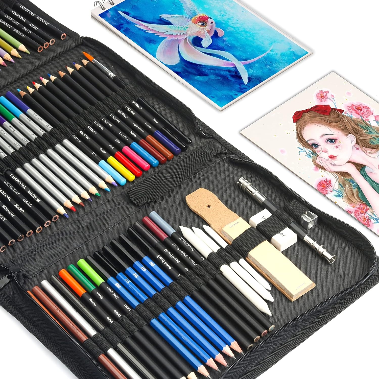 image:imageKALOUR 82 Pack Drawing Sketching Kit Pro Art Supplies with Sketchbook Include TutorialColored Graphite Charcoal WatercolorMetallic amp Pastel Pencils Drawing Set for Adults Teens Beginner76