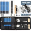 image:imageKALOUR 34 Sketching Pencil Set with Sketchbook  Zippered Travel Case  SketchCharcoalEraser  Art Drawing Supplies for Beginner KidsAdults34
