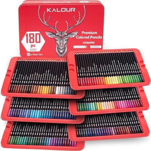 KALOUR 180 Colored Pencil for Artists – Rich Pigment Soft Core – Oil-Based – Ideal for Coloring Drawing Sketching Shading Blending – Vibrant Color（Tin Case）(Red)