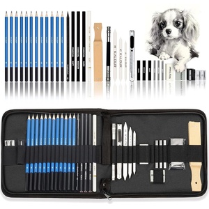 KALOUR 34 Sketching Pencil Set with Sketchbook – Zippered Travel Case – Sketch,Charcoal,Eraser – Art Drawing Supplies for Beginner, Kids,Adults(33)