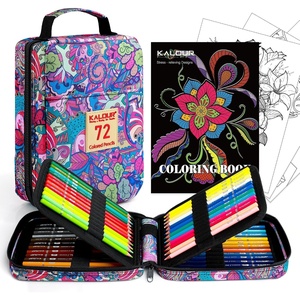 KALOUR 72 Colored Pencils for Adult Coloring Book,With Coloring Book,Zipper Slot Pencil Case,with Sharpener,Soft Core,7 Metallic Color,Ideal for Layering Blending,for Artists Beginners Kids(Pink)(Pink)