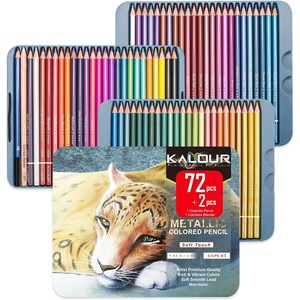 KALOUR 72 Piece Metallic Colored Pencils, Soft Core with Vibrant Color,Ideal for Drawing, Blending, Sketching, Shading, Coloring for Adults Artists Beginners