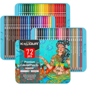 KALOUR Professional Colored Pencils,Set of 240 Colors,Artists Soft Core with Vibrant Color,Ideal for Drawing Sketching Shading,Coloring Pencils for Adults Artists Beginners(1 Count (Pack of 72))