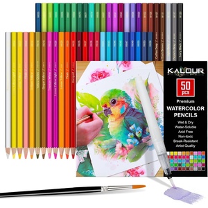 KALOUR Watercolor Pencils, 120 Colors, Blendable Wet or Dry, Water-Soluble Colored Pencils for Artists and Beginners(50)